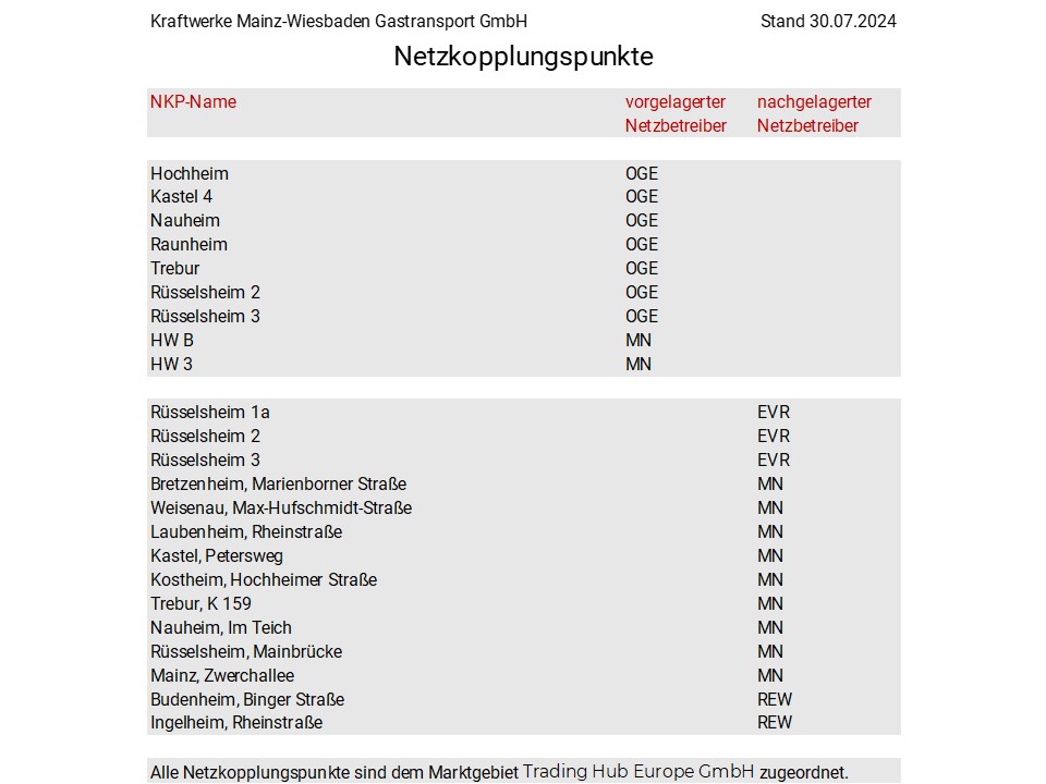 Netzkopplungspunkte Vorschau